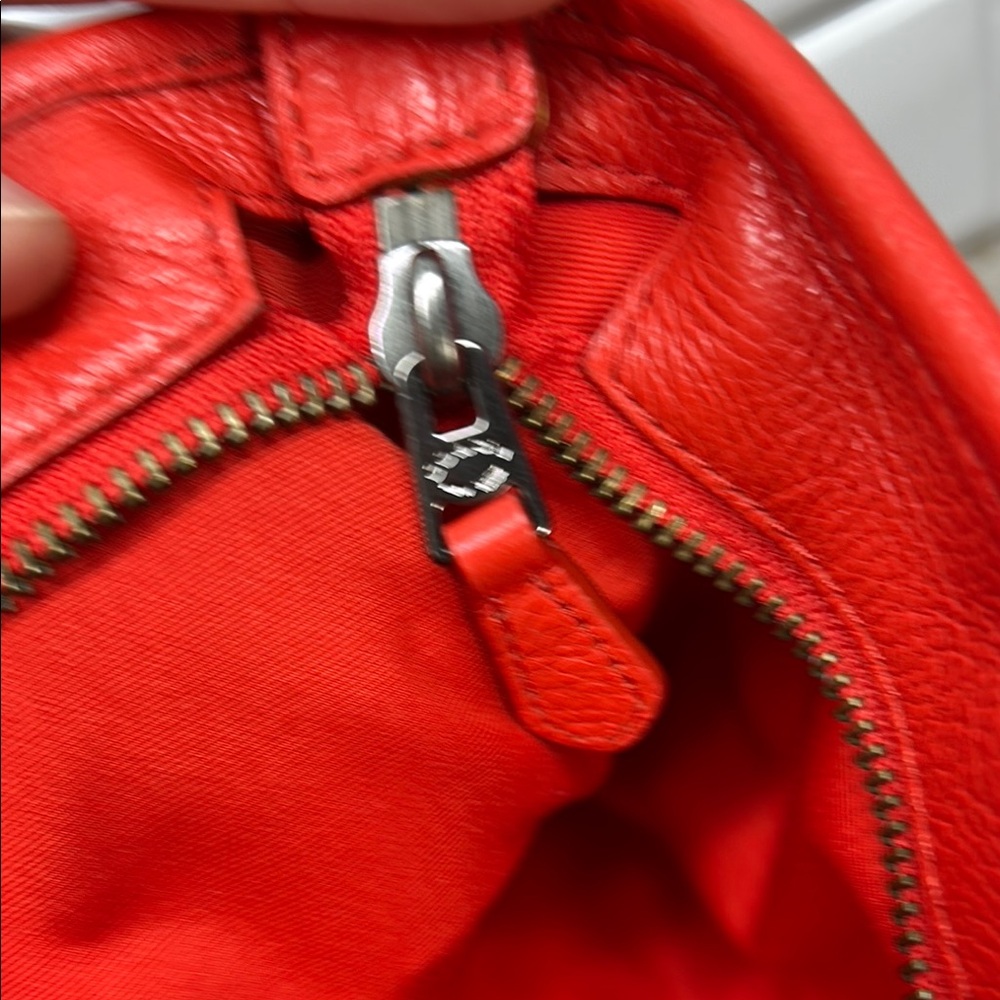 Coach Red Pebble Leather Mickie Tote Shoulder Bag Purse F34039 - Picture 10 of 12